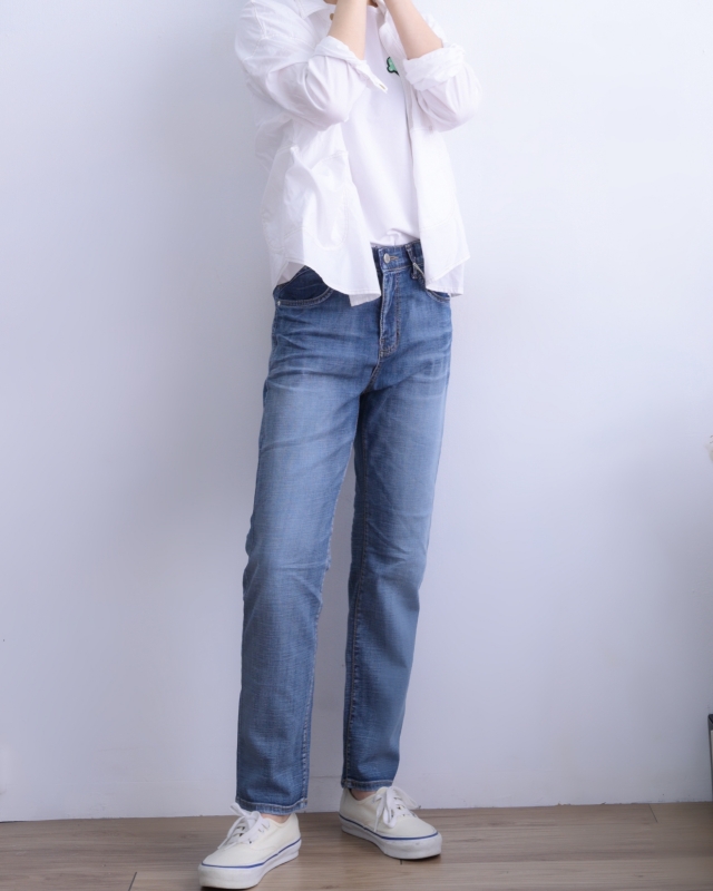 韓 牛仔刷色輕薄長褲 size