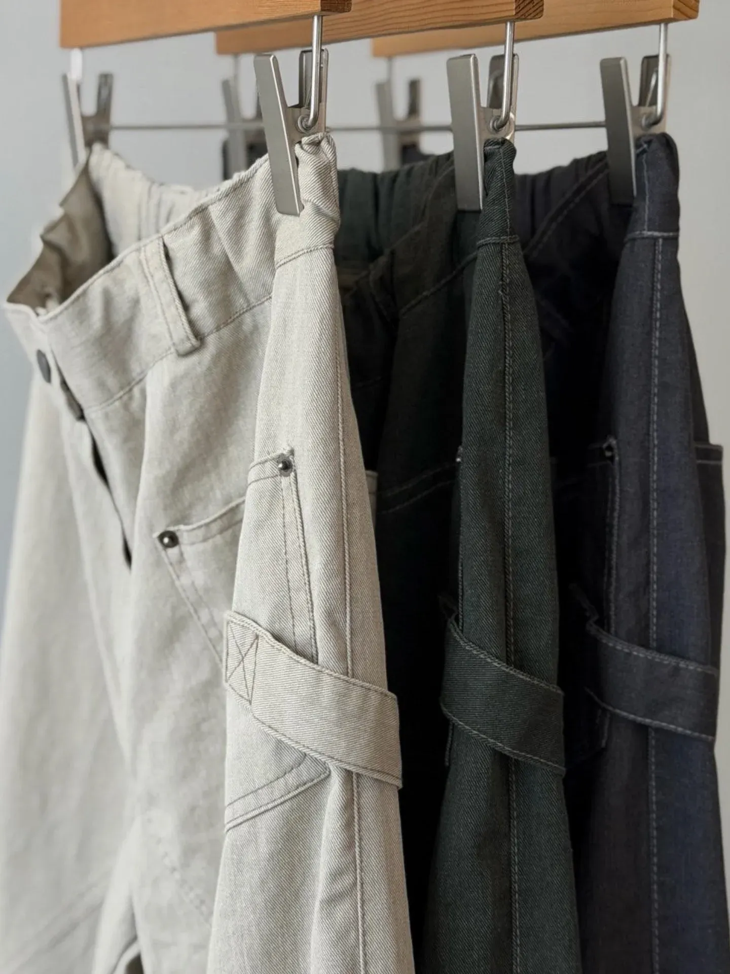 韓 低調側拚色長褲 3色