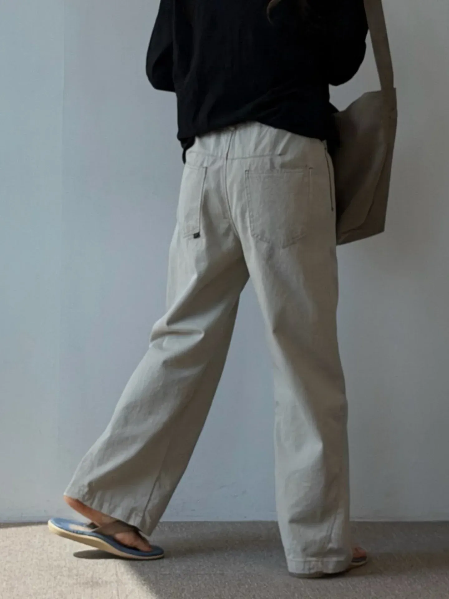 韓 低調側拚色長褲 3色