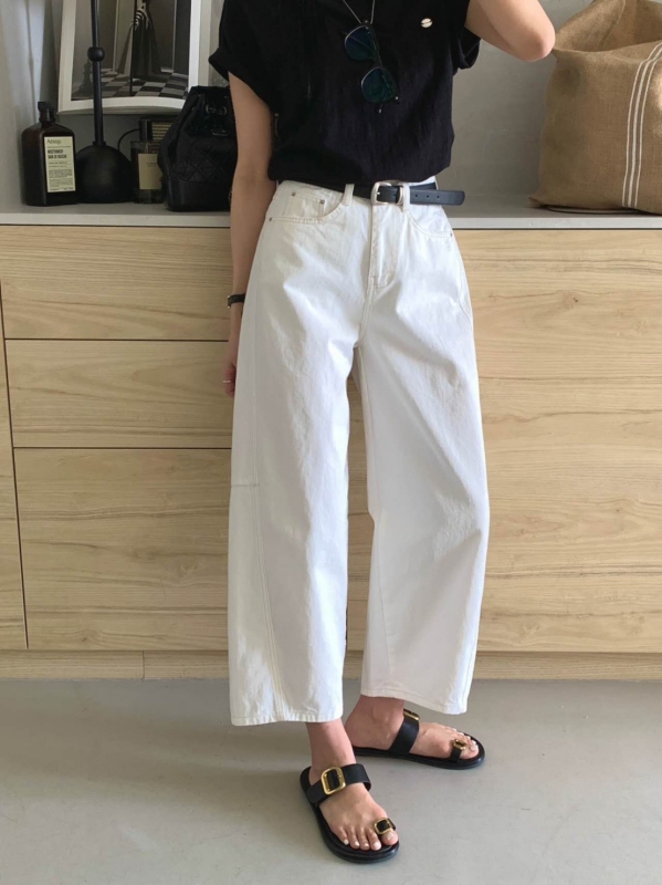 韓 素色九分長褲 2色 size