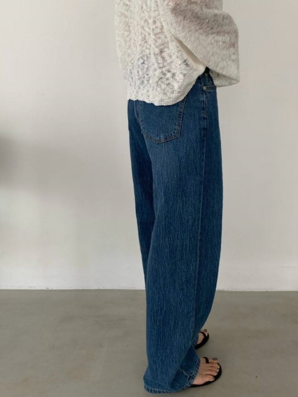 韓 細刷紋牛仔褲