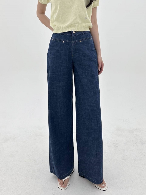 韓 一字口袋牛仔褲 size