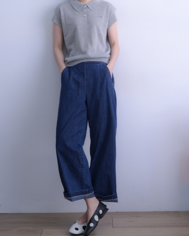 韓 腰二釦長褲 size