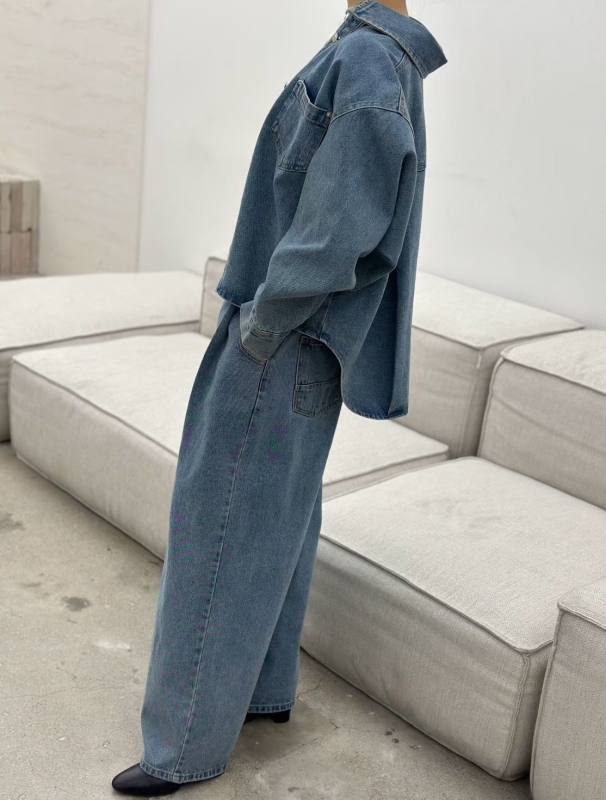 韓 打折牛仔大寬褲 2色 size