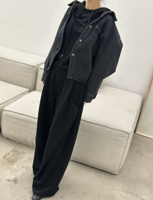 韓 打折牛仔大寬褲 2色 size