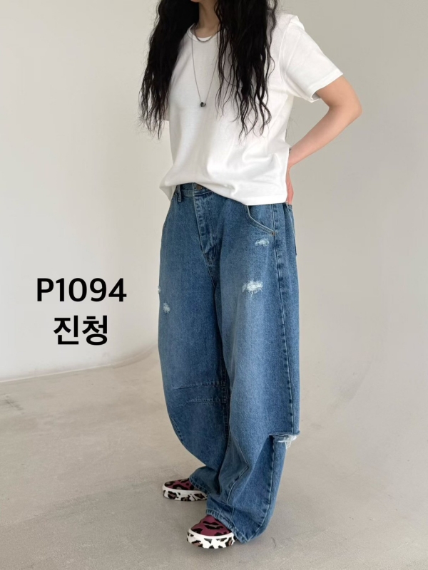 韓 彎彎破牛仔褲 2色