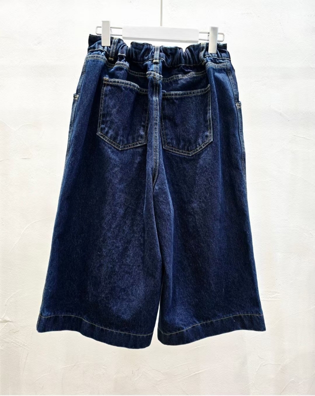 韓八分牛仔寬褲