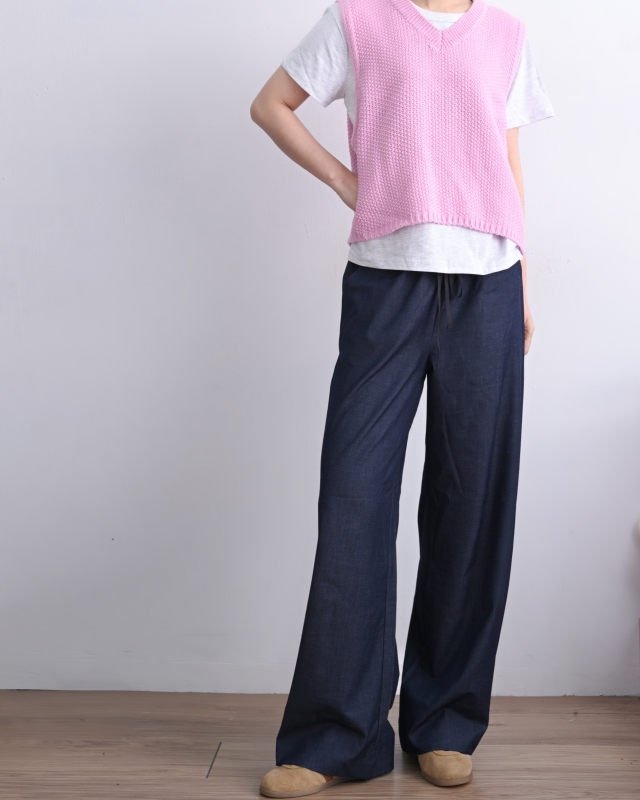 韓 配色腰綁帶褲 2色 size