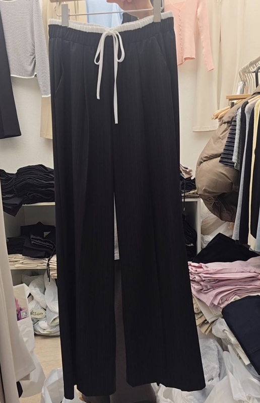 韓 配色腰綁帶褲 2色 size