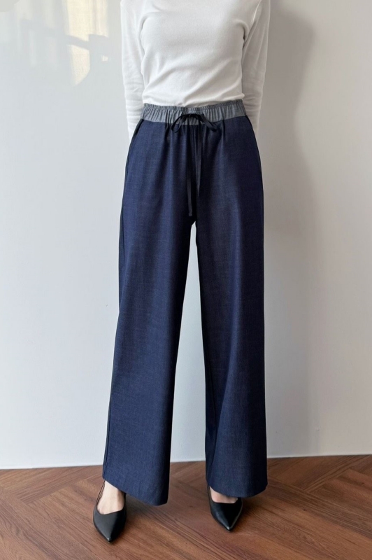 韓 配色腰綁帶褲 2色 size