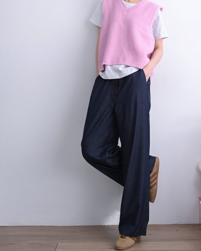 韓 配色腰綁帶褲 2色 size