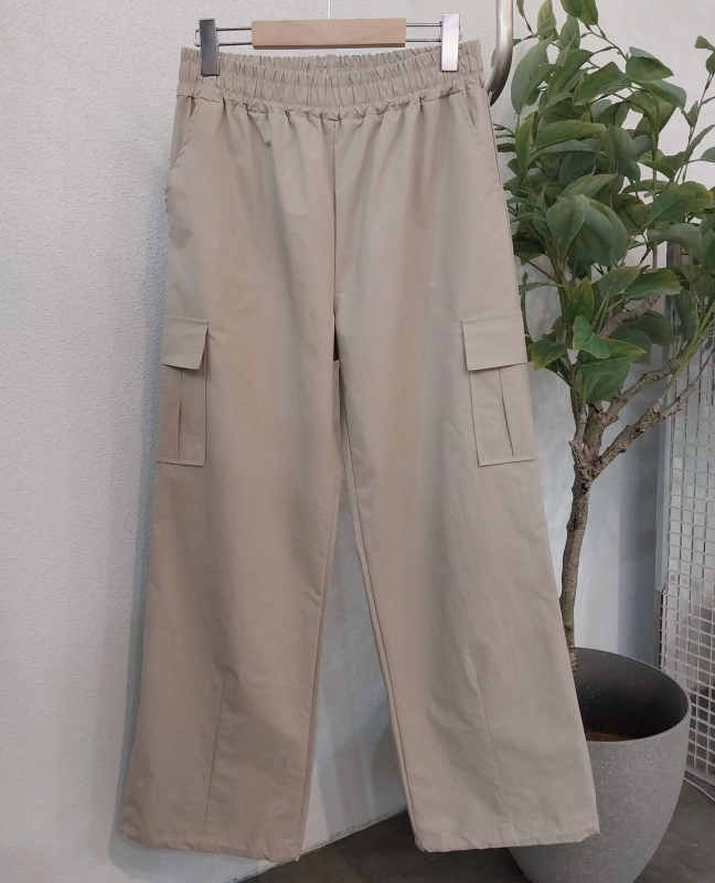 韓 側口袋縮口工裝褲 3色