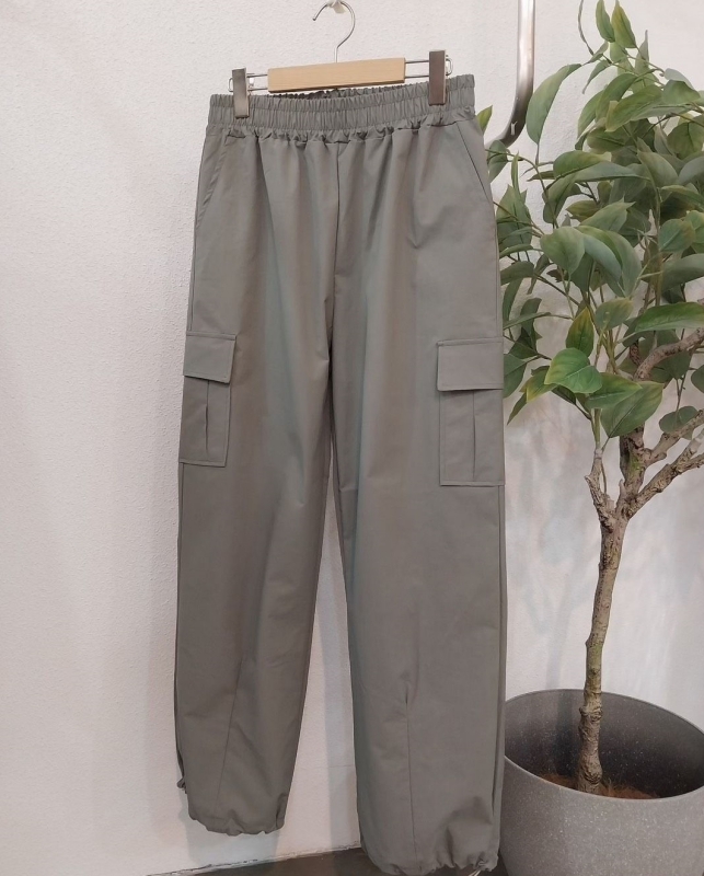 韓 側口袋縮口工裝褲 3色