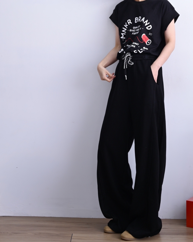 韓 雙綁帶寬褲 4色