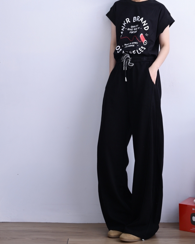 韓 雙綁帶寬褲 4色