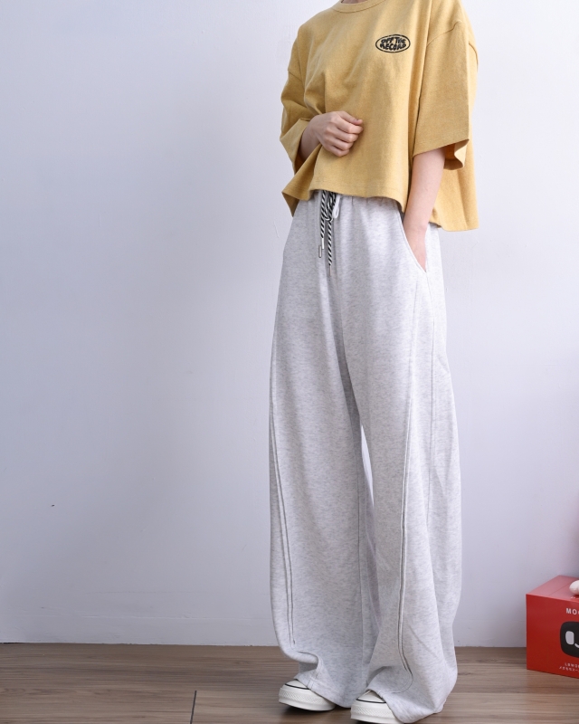 韓 雙綁帶寬褲 4色