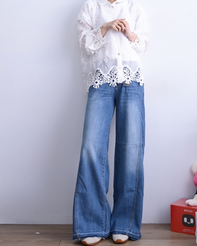 韓 斜前車線牛仔褲