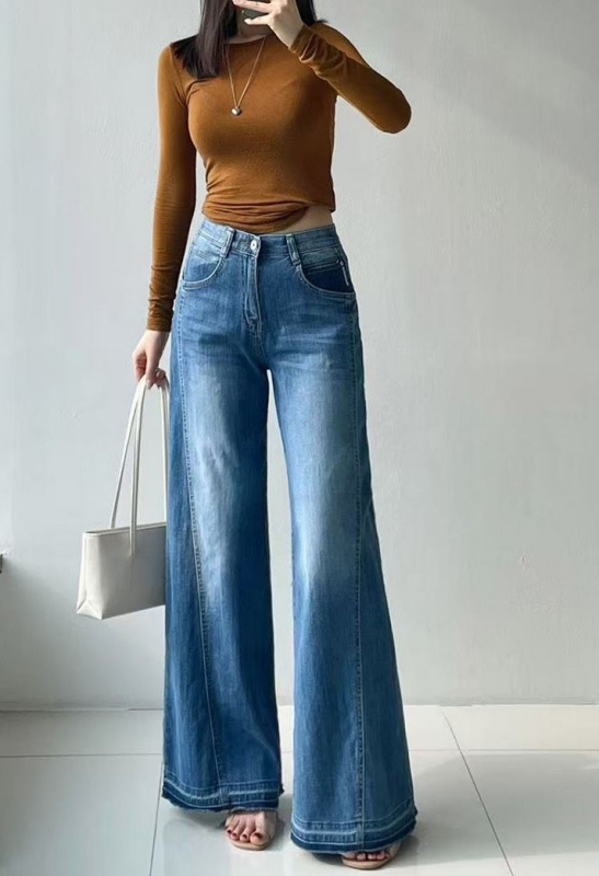 韓 斜前車線牛仔褲