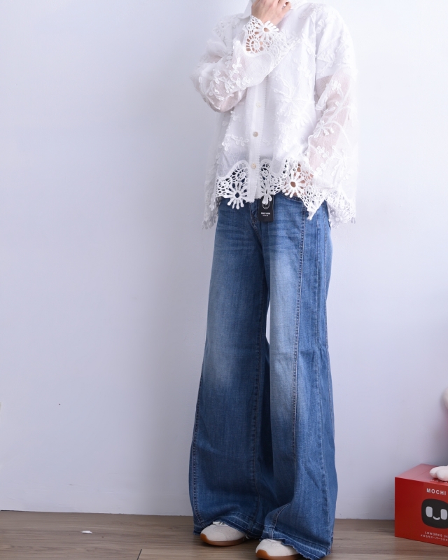 韓 斜前車線牛仔褲