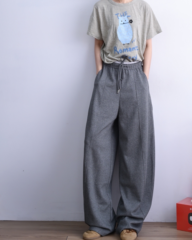 韓 低調雙層腰寬褲 4色