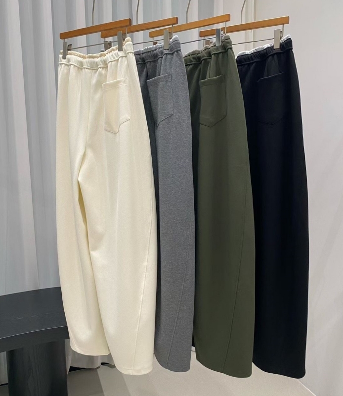 韓 低調雙層腰寬褲 4色