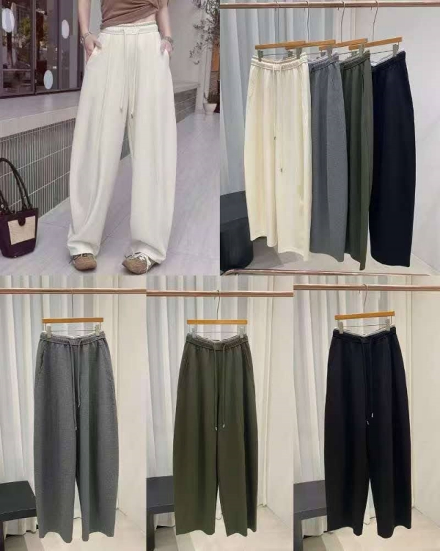 韓 低調雙層腰寬褲 4色