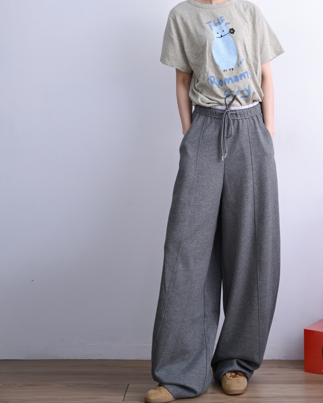 韓 低調雙層腰寬褲 4色