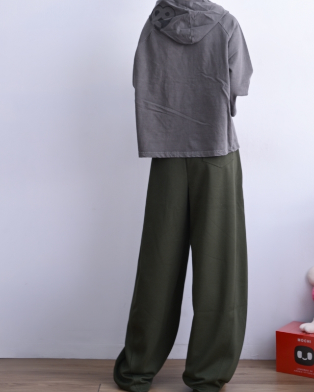 韓 低調雙層腰寬褲 4色