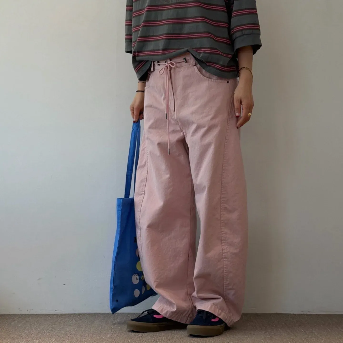 韓 抽繩綁帶休閒褲 4色