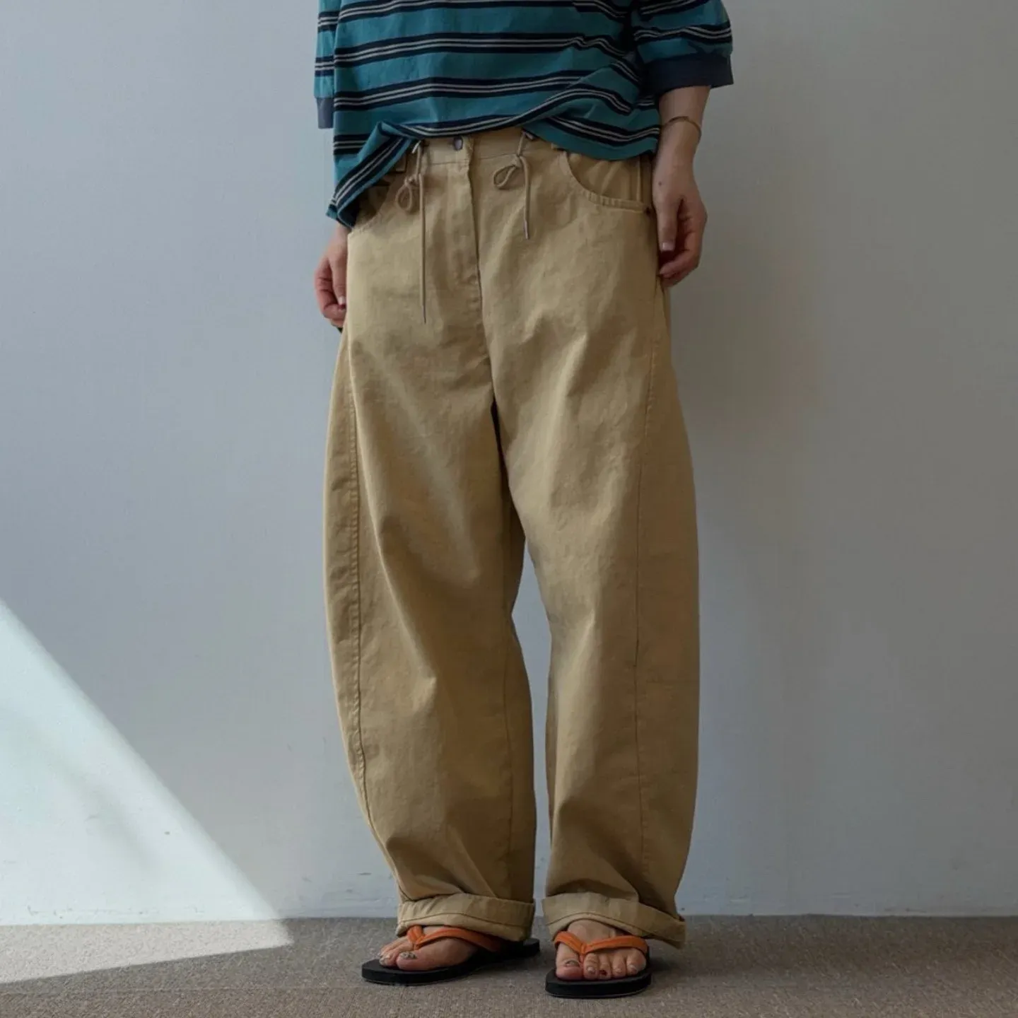 韓 抽繩綁帶休閒褲 4色