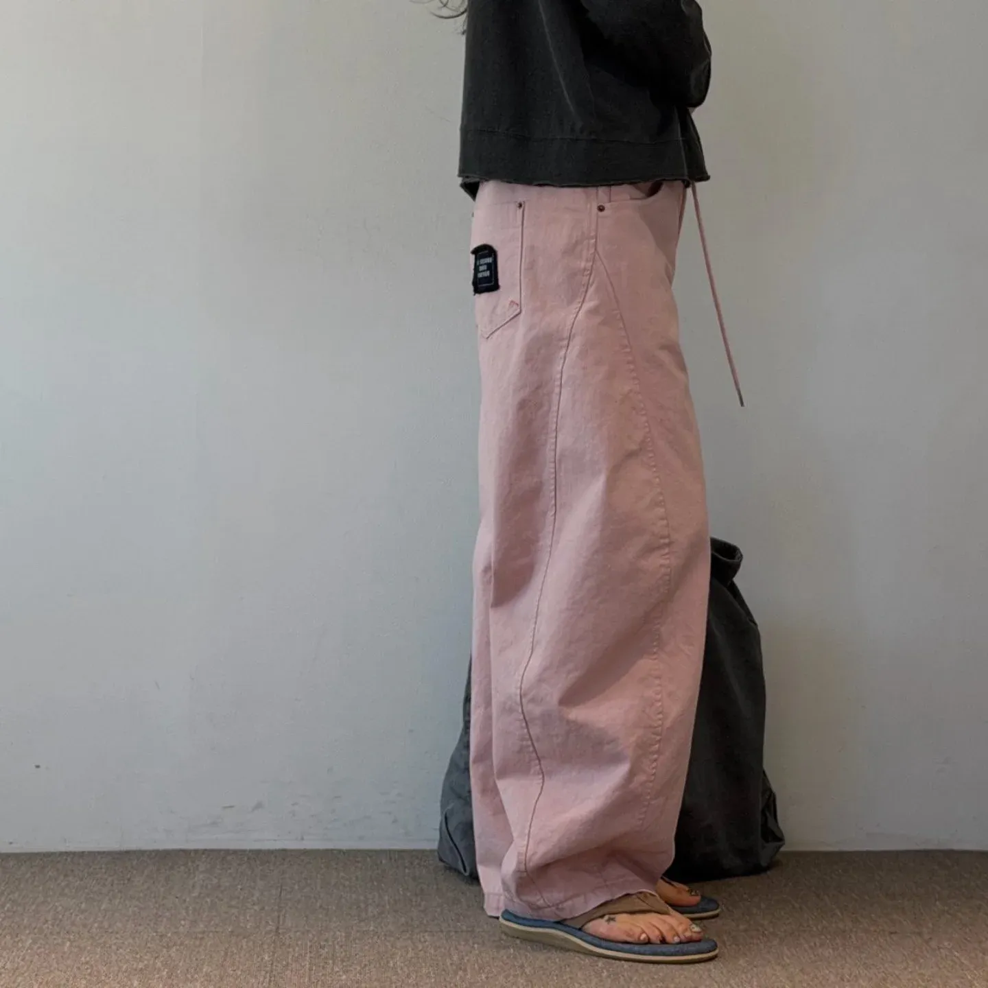 韓 抽繩綁帶休閒褲 4色