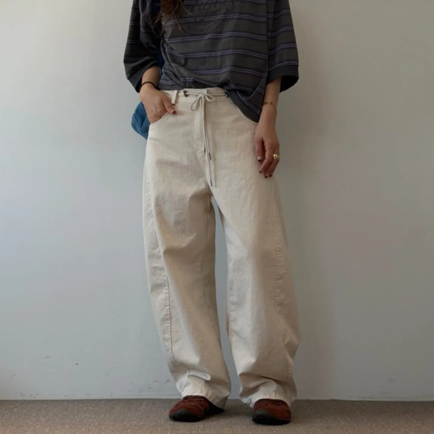 韓 抽繩綁帶休閒褲 4色