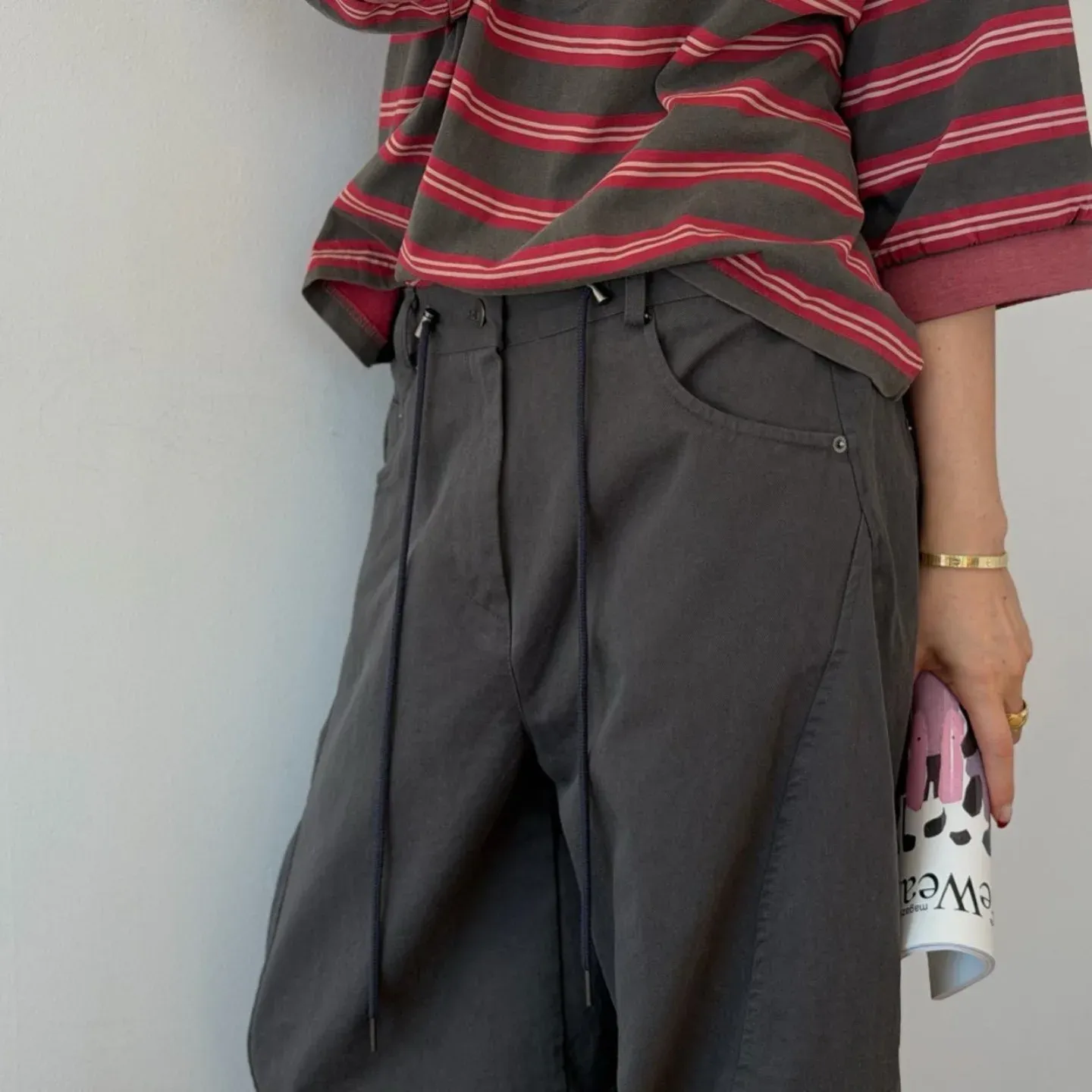 韓 抽繩綁帶休閒褲 4色