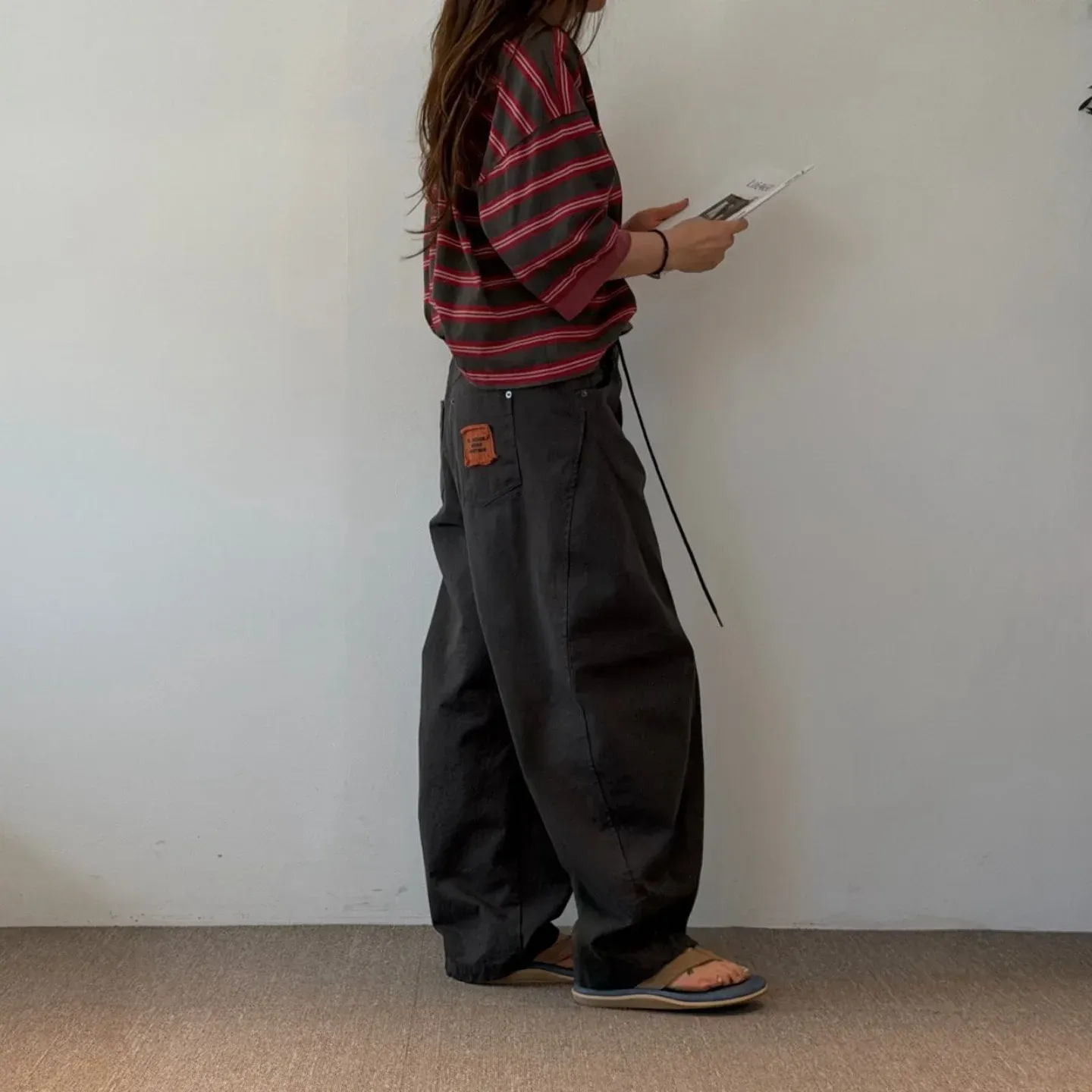 韓 抽繩綁帶休閒褲 4色