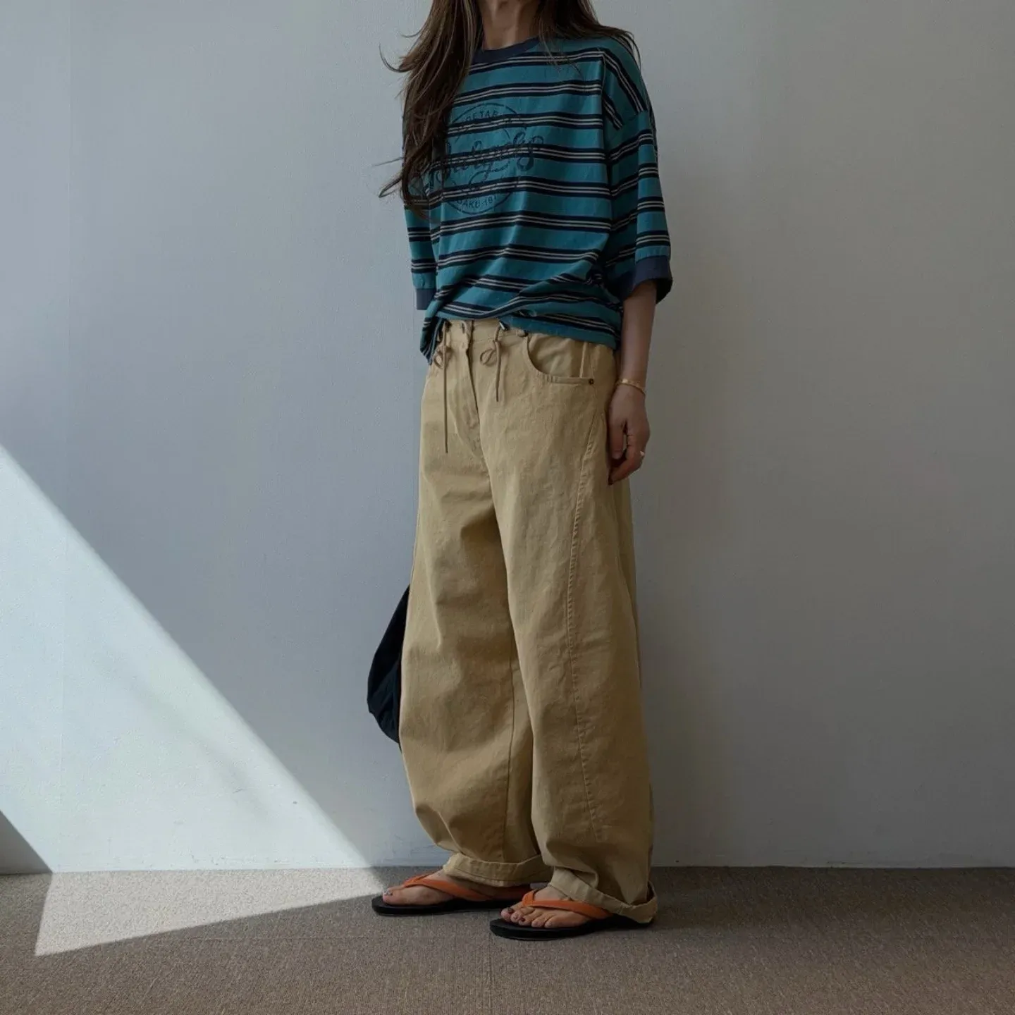 韓 抽繩綁帶休閒褲 4色