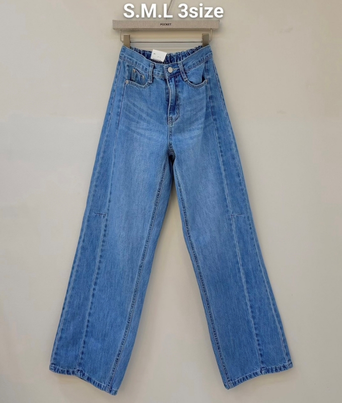 韓 淺刷色車線牛仔褲 size