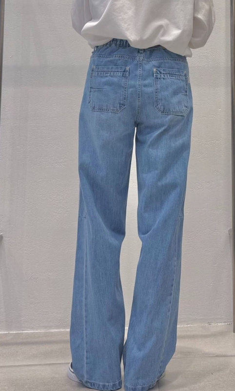 韓 淺刷色車線牛仔褲 size