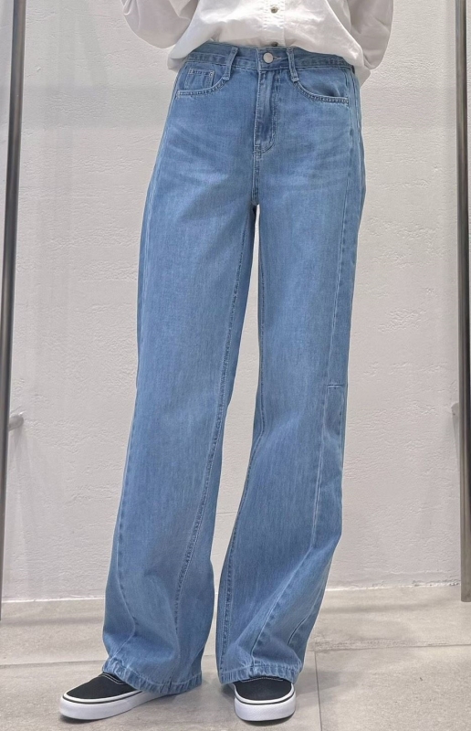 韓 淺刷色車線牛仔褲 size