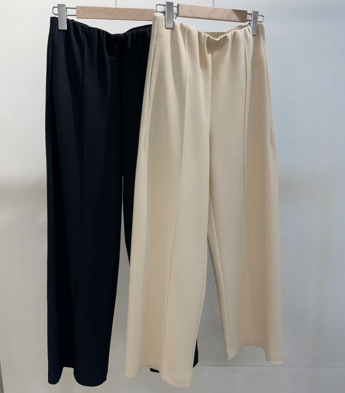 韓 平織帶車線寬褲 2色 size