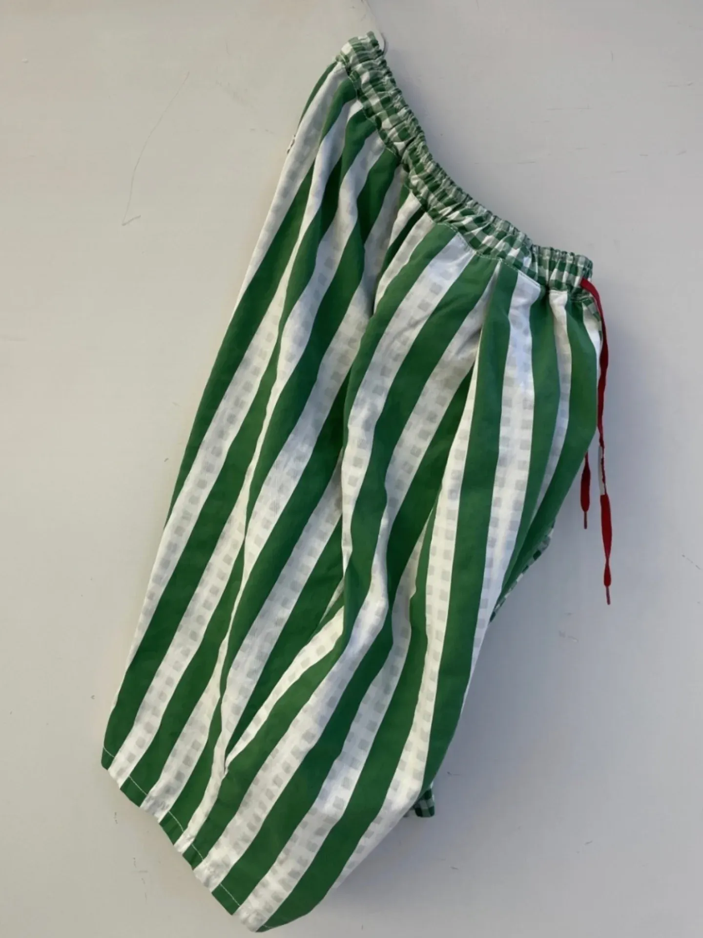 韓 直條格文小寬褲 3色