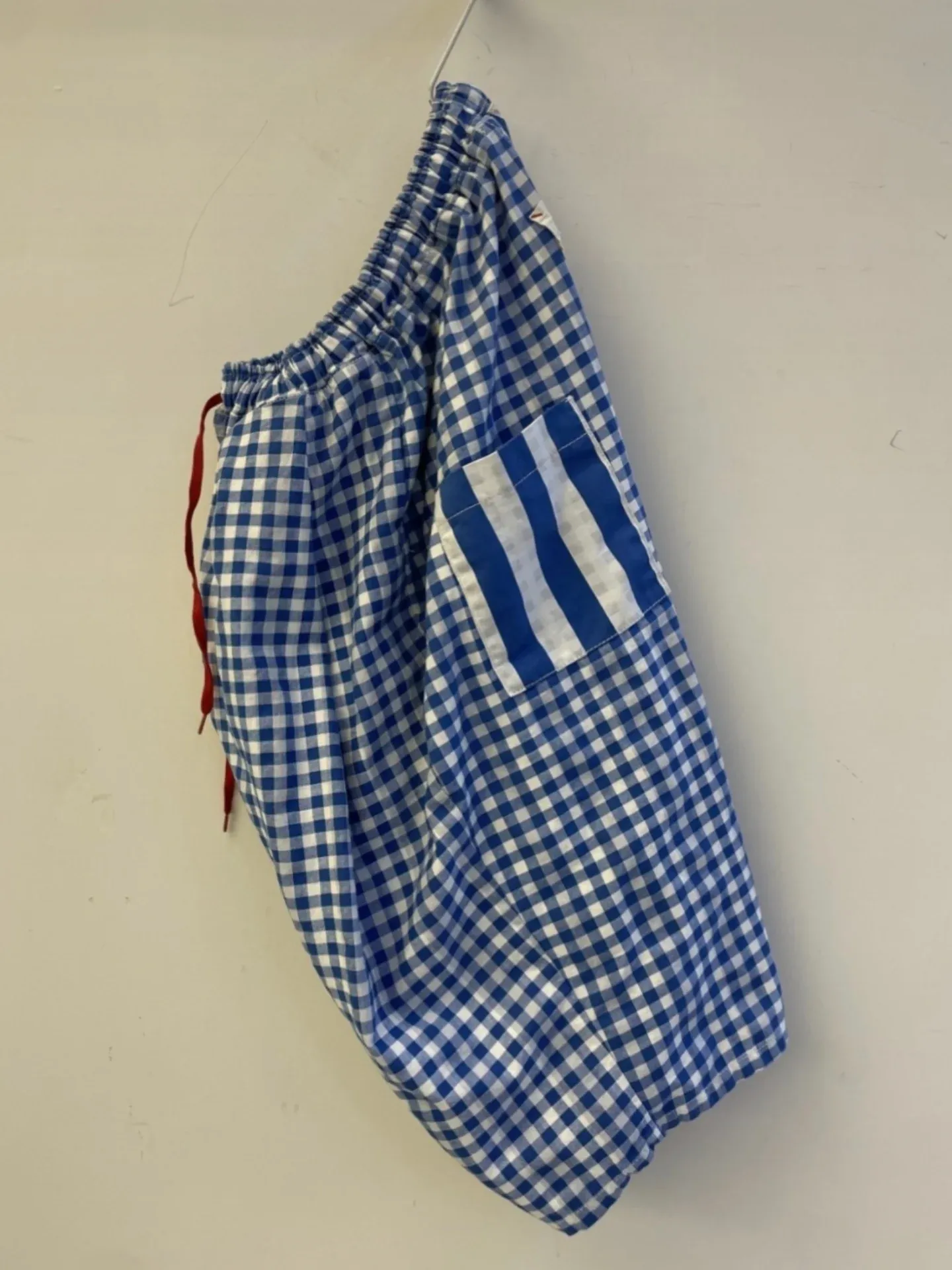 韓 直條格文小寬褲 3色