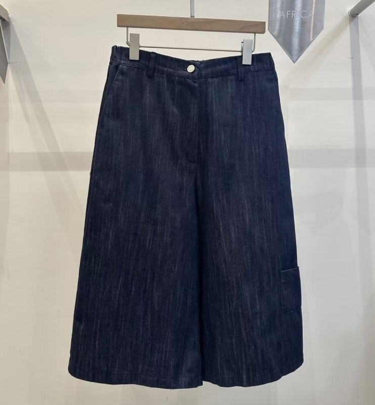 韓 低口袋七分寬褲 2色