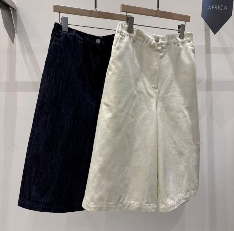 韓 低口袋七分寬褲 2色