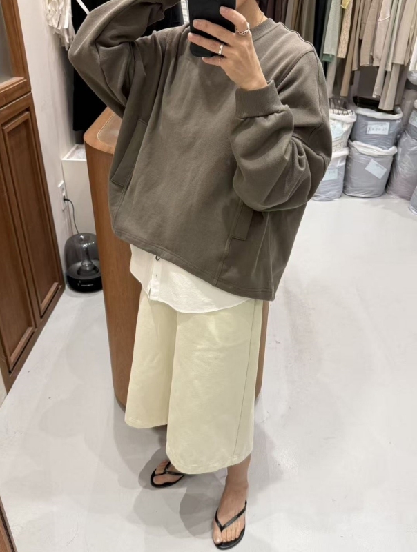 韓 低口袋七分寬褲 2色