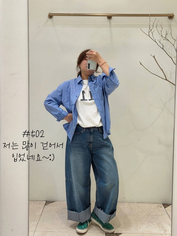 韓 斜車線下鬚鬚牛仔寬褲 size