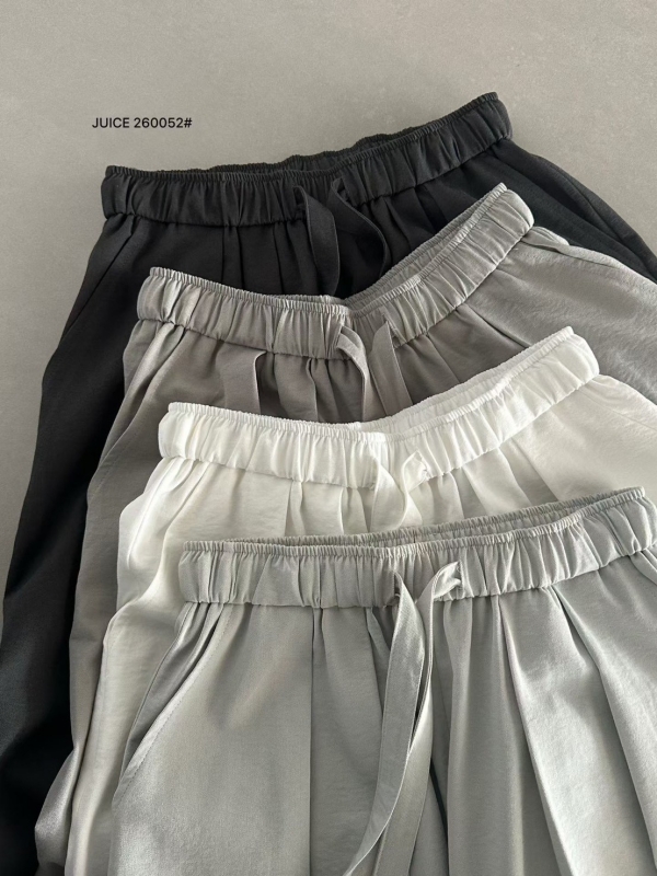 韓 綁帶小弧度寬褲 4色 size