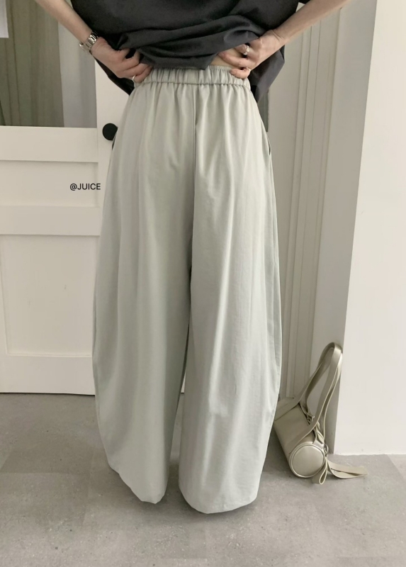 韓 綁帶小弧度寬褲 4色 size