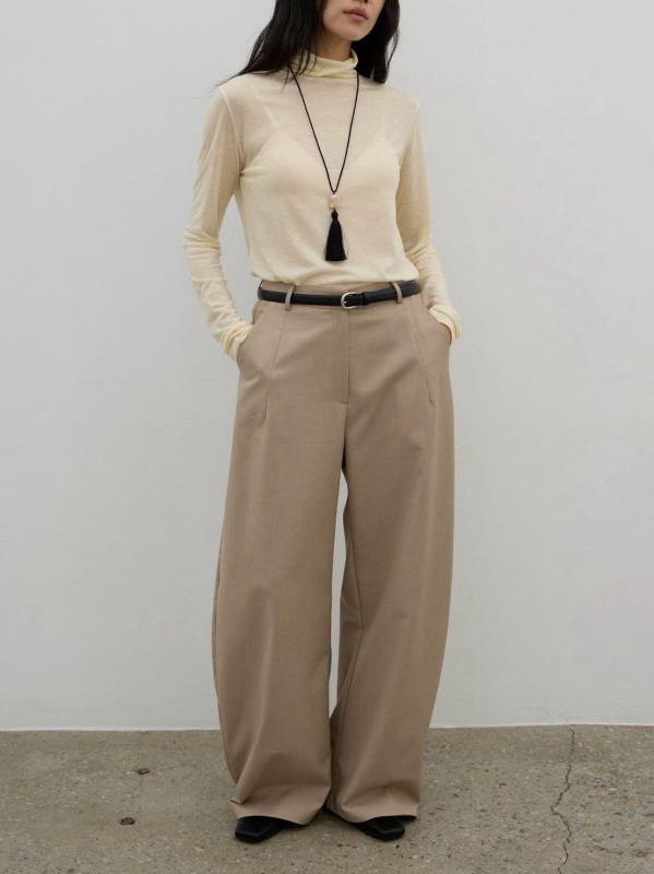 韓 短車線寬褲 2色