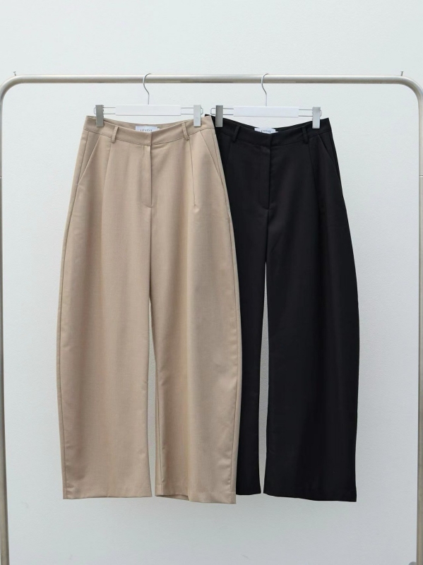 韓 短車線寬褲 2色