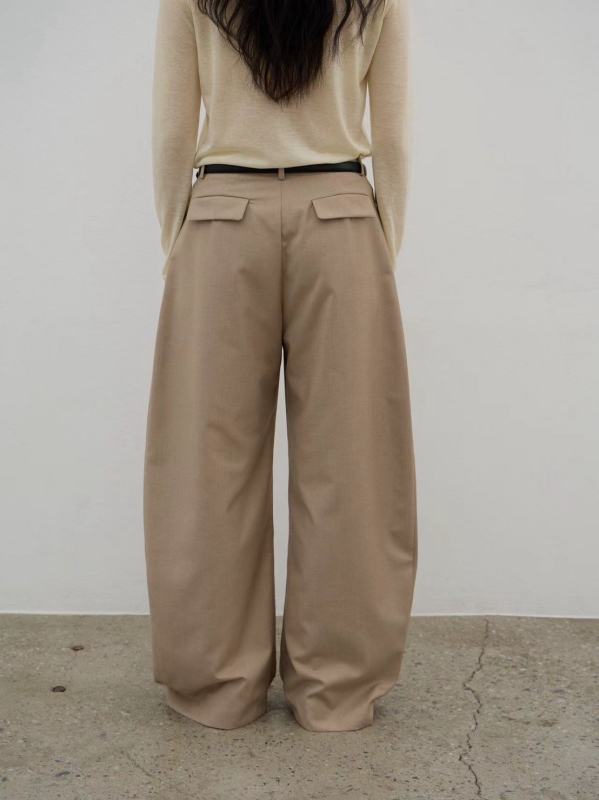 韓 短車線寬褲 2色